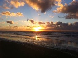 crazy sunset colors on the beach