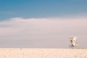 safeguard hut on the deserted beach