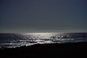 Ocean waves at night