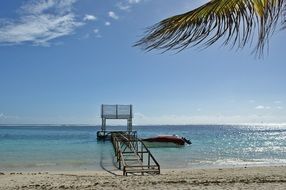 metal marina for boats on the coast in Mauritius