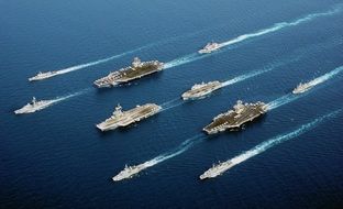 the parade of Navy ships