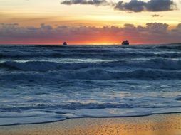 the sun has gone beyond the ocean horizon