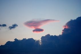 red clouds in the sky in the evening