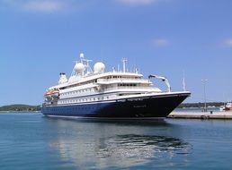 large luxury superyacht on the dock