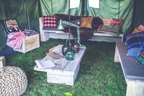 military tent interior design
