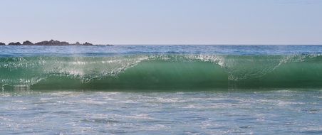 turquoise ocean wave close up