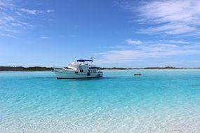 Boat on caribbean ocean
