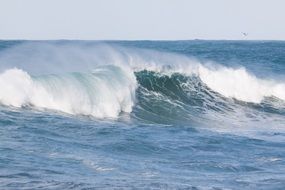 blue waves and sea foam