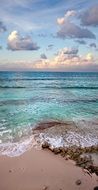 sunset over the water of the Caribbean
