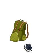 Green backpacks travel camera