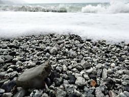 rocky ocean coast close-up