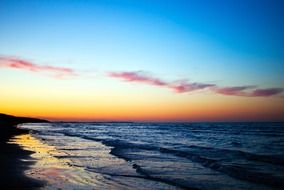 landscape of evening sunset on the coast