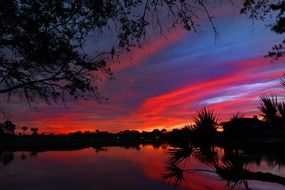 colorful cloudly sky at the sunset