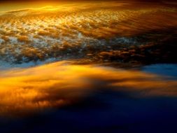 gold clouds in the sky