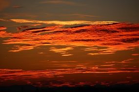 red sunset afterglow