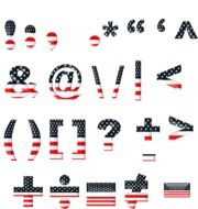 font templates in american flag style