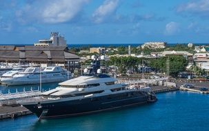 yachts at beautiful shoreline, tahiti
