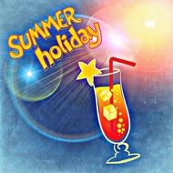 summer holiday cocktail as a drawing