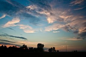 Beautiful sunset in the evening in summer