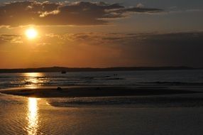 golden sunset over the beach in Poland