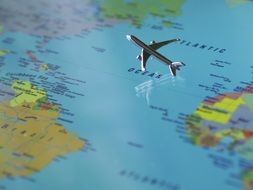 aircraft on the map of the world