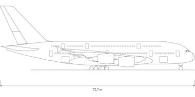 airbus a380 profile drawing