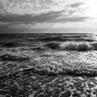 Black and white waves in North Sea