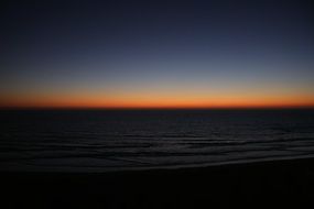 red horizon on the ocean