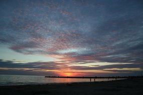 romantic sunset on the ocean