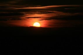 sunset sky with red clouds