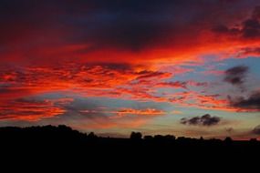red afterglow sunset
