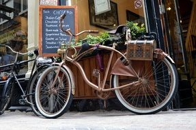 Vintage bicycle on the street in Amsterdam
