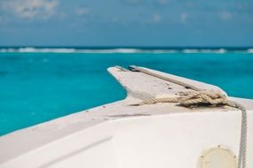 white border boat sea view