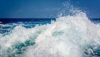 splashing waves in the ocean in Thailand