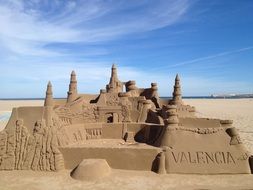 sand castle on the beach in Valencia