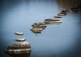 stone path in the ocean