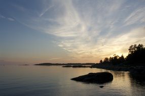 evening sea after sunset