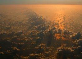 flight over dark clouds