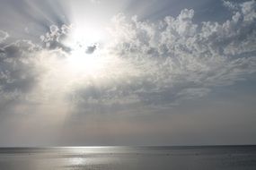 sunlight through the clouds to the mediterranean sea