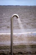 solar shower on the seashore