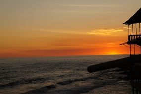 sunset over the sea in salvador