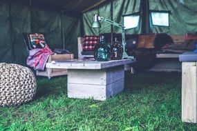 military tent interior