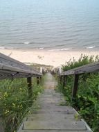 wooden staircase down to the beach