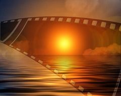film filmstrip video cinema sunset