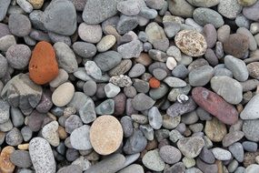 colorful pebbles on the coast