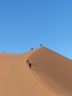 Ascent of the tourists in Sossusvlie desert