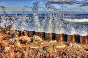 gorgeous lake water splashing motion scene