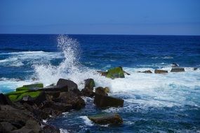 stones on the blue seashore