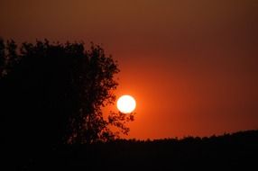 red twilight evening
