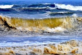 dirty waves of the ocean surf